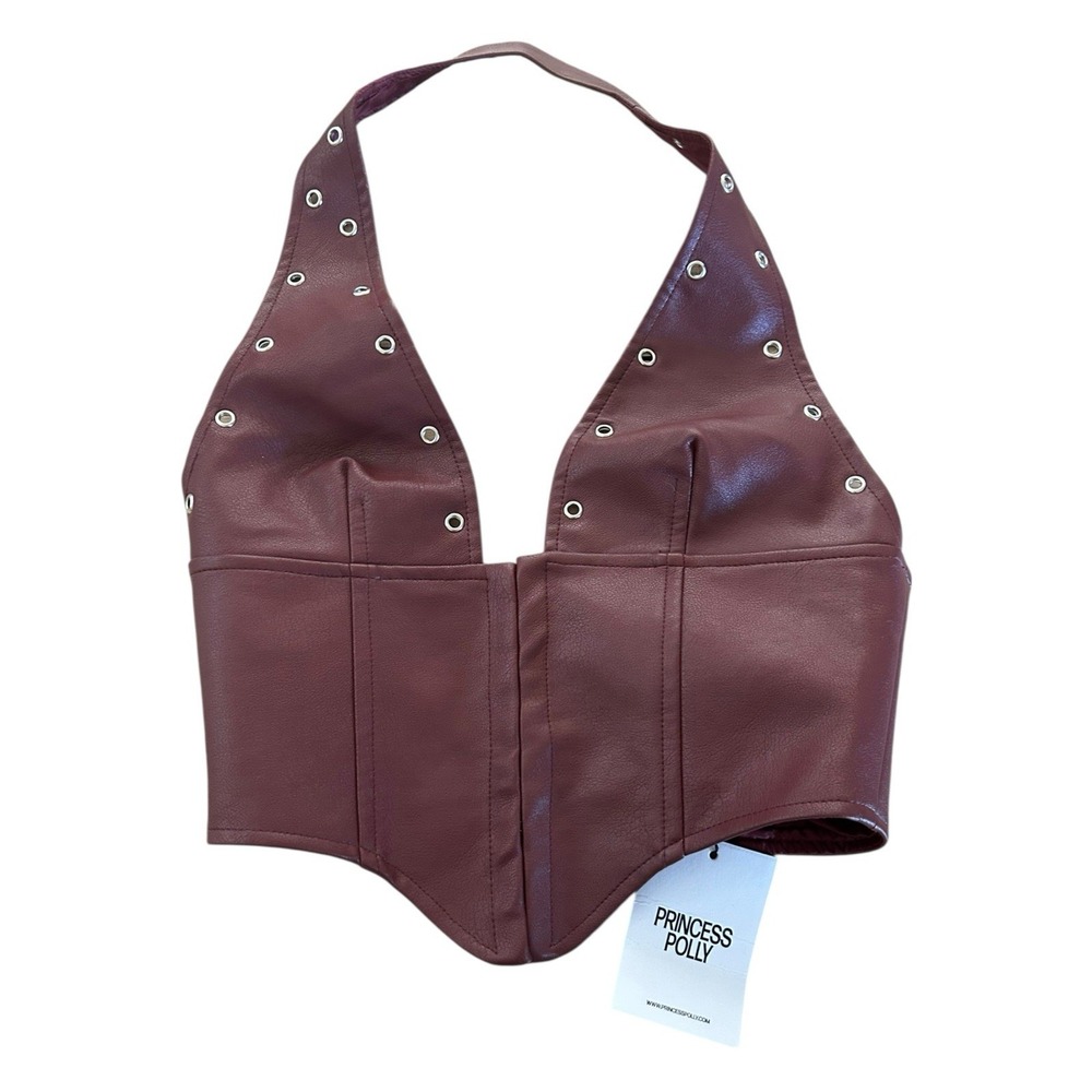 Princess Polly Burgundy Halter Bodysuit